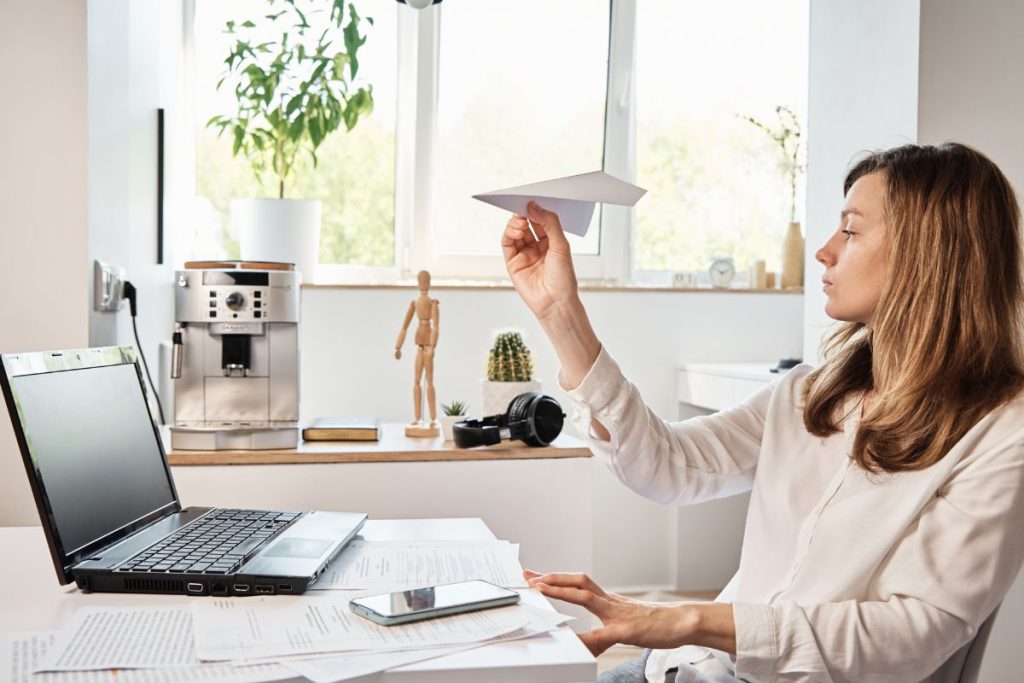 Woman working from home